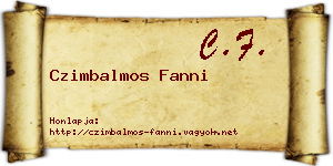 Czimbalmos Fanni névjegykártya